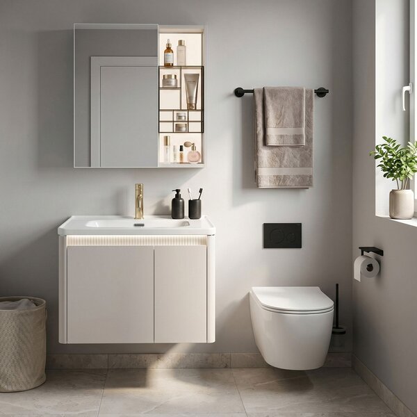 Комплект мебели за баня с мивка Sora DE07-60 Beige 60CM