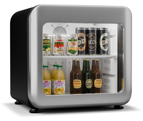 Klarstein Audrey Evo охладител за напитки, Ретро дизайн, стъклена врата, 45 L, EEK C