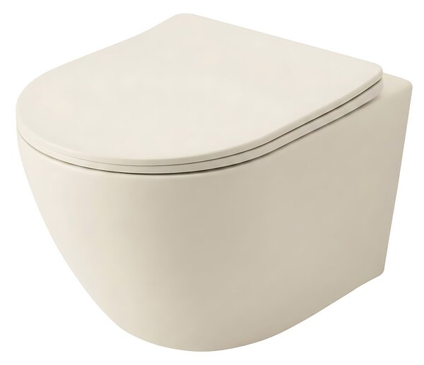 Комплект Конзолна WC Чиния Focus + Умивалник за Плот Rea Focus Creme