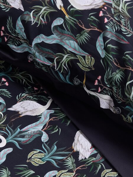 Sinsay - Комплект шарено спално бельо с принт на жерави - черeн