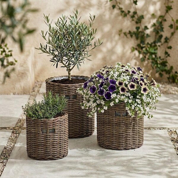 Комплект сиви градински саксии Natural - Bonami Essentials