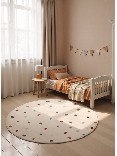 Кремав детски килим ø160 cm Funny Dots – Hanse Home