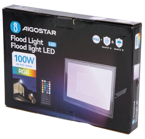 Aigostar - RGB LED прожектор с регулируема яркост LED/100W/230V IP65 + дистанционно управление