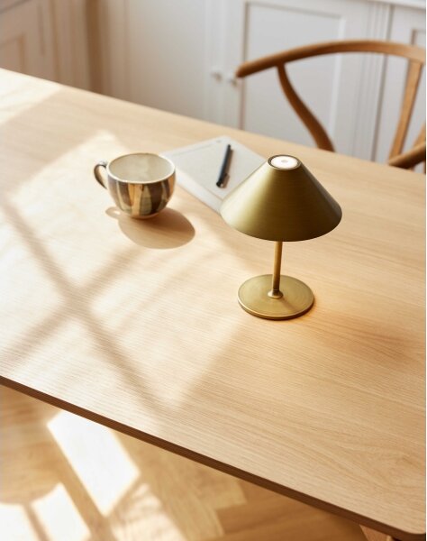 Halo Design 800841 - LED презареждаема настолна лампа HYGGE с димер LED/3W/4000 mAh IP54 месинг
