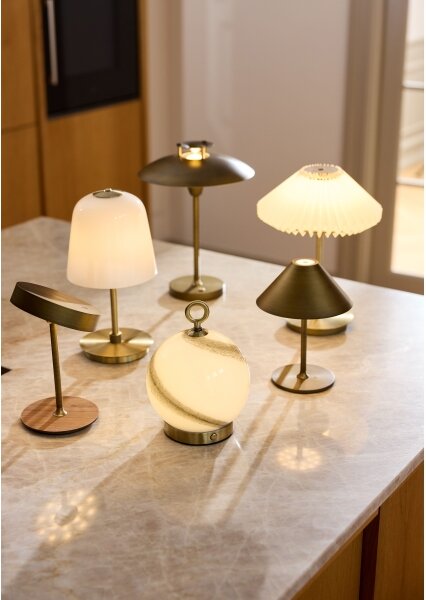 Halo Design 800841 - LED презареждаема настолна лампа HYGGE с димер LED/3W/4000 mAh IP54 месинг