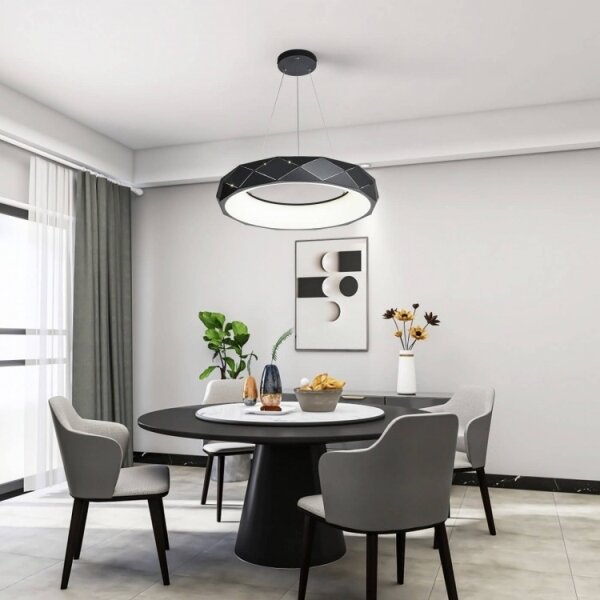 LED полилей на кабел REUS LED/36W/230V 4000K Ø 61 см черен