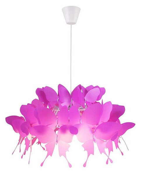 Детски полилей FARFALLA 1xE27/60W/230V розов