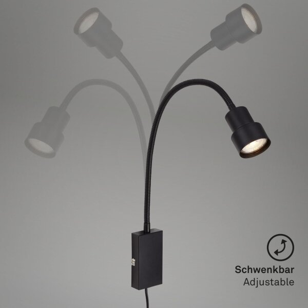 Briloner 2085-015 - LED сензорна лампа за стена TUSI 1xGU10/5W/230V черен