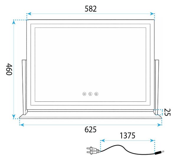 Огледало LED STUDIO White 58x45