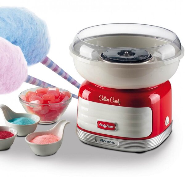 Машина за захарен памук Ariete COTTON CANDY PARTY TIME 2973/00, 450W, Вграден дозатр, Червен