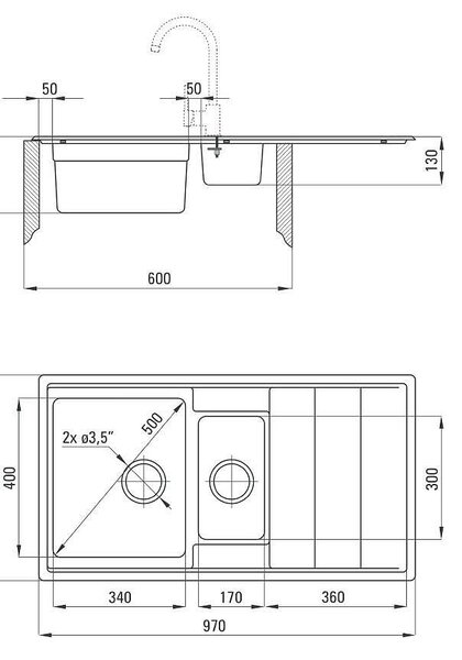 Deante Bolero ZHB_0513 Кухненска мивка за вграждане