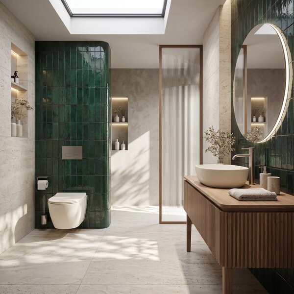 Комплект Конзолна WC Чиния Focus + Умивалник за Плот Rea Focus Creme