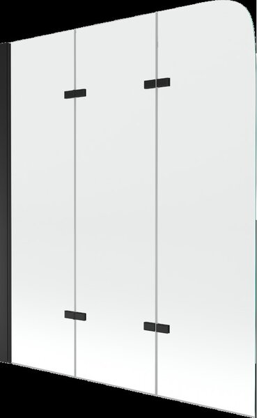 Mexen Felix преграда за вана 3-слойна 120 x 140 см, прозрачна, черна - 890-120-003-70-00