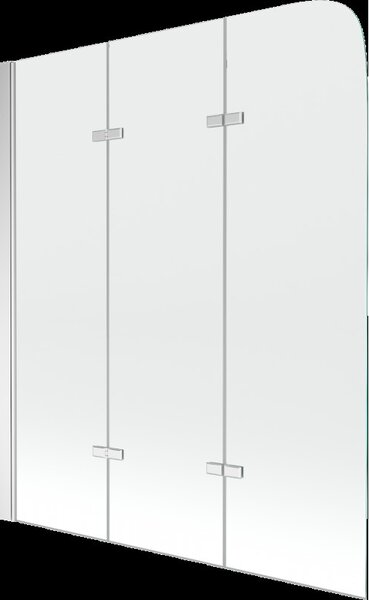 Mexen Felix парван навановий 3-скридловий 120 x 140 см, прозорий, хром - 890-120-003-01-00