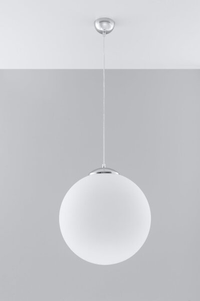 Sollux SL.0265 - Полилей с кабел UGO 1xE27/15W/230V Ø 40 см бял/лъскав хром