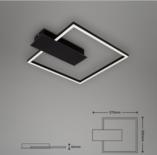 Briloner 3544-015 - LED Димируем плафон NICO LED/12W/230V черен