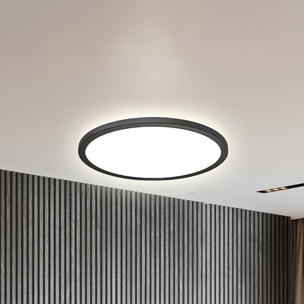 B.K. Licht LED панел Slim Remote RGBW, Ø 42 cm, черен, задно осветление, Затъмняване, Черен, кабинет / офис, Пластмаса