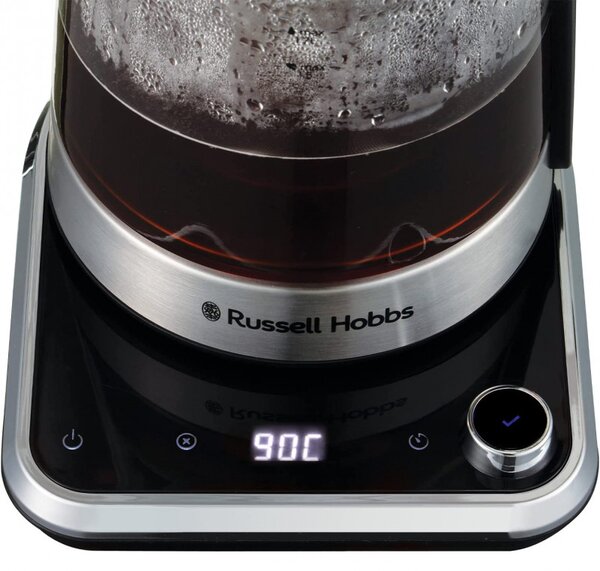 Електрическа кана Russell Hobbs Attentiv 26200-70, 3000W, 1.7 l, Инфузер, Температурен контрол, Таймер, Инокс/черен