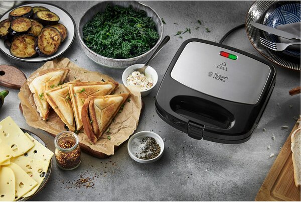 Тостер за сандвичи и гофрети 3в1 Russell Hobbs Fiesta Deep Fill 24540-56, 750W, 3 вида плочи, Черен/инокс
