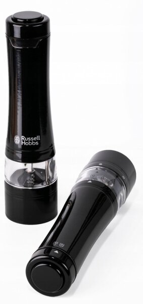 Електрически мелнички за сол и пипер Russell Hobbs Black 28010-56, Керамичен механизъм, LED, Черен