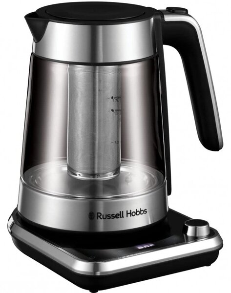 Електрическа кана Russell Hobbs Attentiv 26200-70, 3000W, 1.7 l, Инфузер, Температурен контрол, Таймер, Инокс/черен