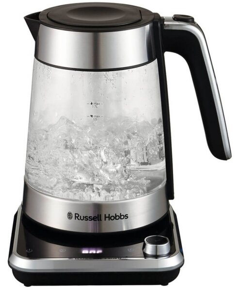 Електрическа кана Russell Hobbs Attentiv 26200-70, 3000W, 1.7 l, Инфузер, Температурен контрол, Таймер, Инокс/черен