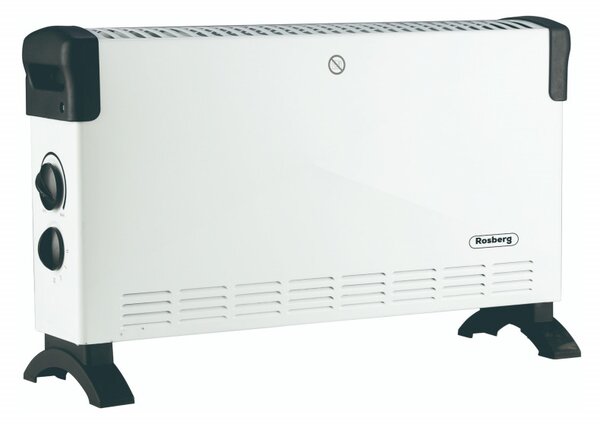 Конвектор за под Rosberg R51974F, 2000W, 3 степени, Автоматично изключване, Защита от прегряване, Термостат, Бял
