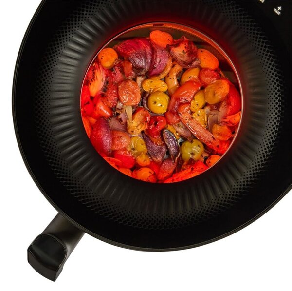 Фритюрник с горещ въздух Russell Hobbs SatisFry Panoramic 27420-56, 1650W, 5.5 л, 10 програми, Дигитален LED дисплей, Термостат, Таймер, Черен