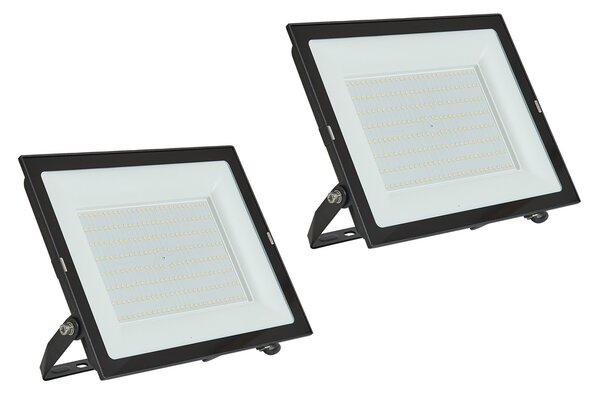PRIOS Prios LED прожектор за външно осветление Maikel, 200 W, метал, комплект от 2, Черен, Алуминий, Модерен