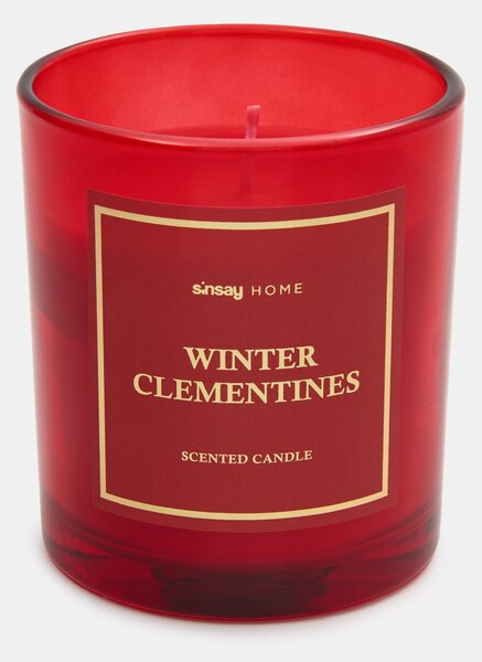 Sinsay - Ароматна свещ с празничен мотив Winter Clementines - червeн