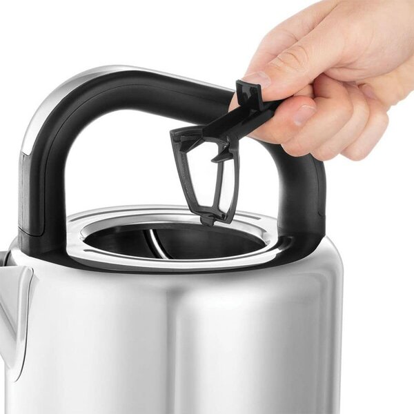 Електрическа кана Russell Hobbs Distinctions Titanium 26422-70, 2400W, 1.5 л, Бързо завиране, Миещ се филтър против котлен камък, 360° основа, Защити, Инокс/титан