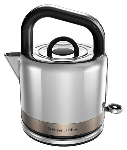 Електрическа кана Russell Hobbs Distinctions Titanium 26422-70, 2400W, 1.5 л, Бързо завиране, Миещ се филтър против котлен камък, 360° основа, Защити, Инокс/титан