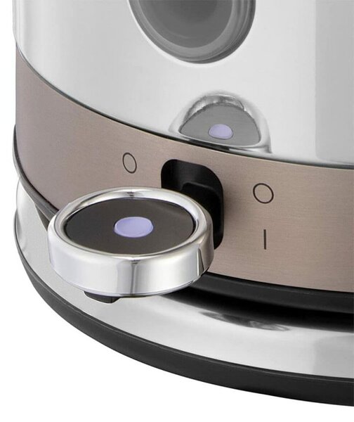 Електрическа кана Russell Hobbs Distinctions Titanium 26422-70, 2400W, 1.5 л, Бързо завиране, Миещ се филтър против котлен камък, 360° основа, Защити, Инокс/титан
