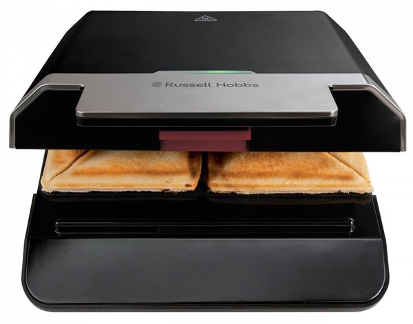 Сандвич тостер Russell Hobbs Creations 26800-56, 750W, 4 филии, Незалепващи плочи, Бързо загряване, Индикатори, Черен/инокс
