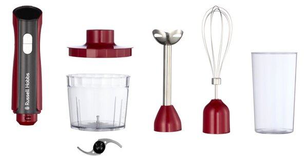 Блендер 3в1 Russell Hobbs Desire 27140-56, 500W, 600+500 мл, 2 скорости + пулс, Неръждаема стомана, Без BPA, Червен