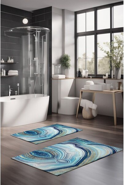 Сини килими за баня в комплект от 2 бр. 60x100 cm – Foutastic