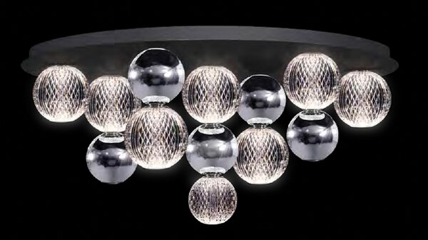 DIAMOND LED ТЯЛО ЗА ТАВАН 32W 3000K, ЧЕРНО+ХРОМ