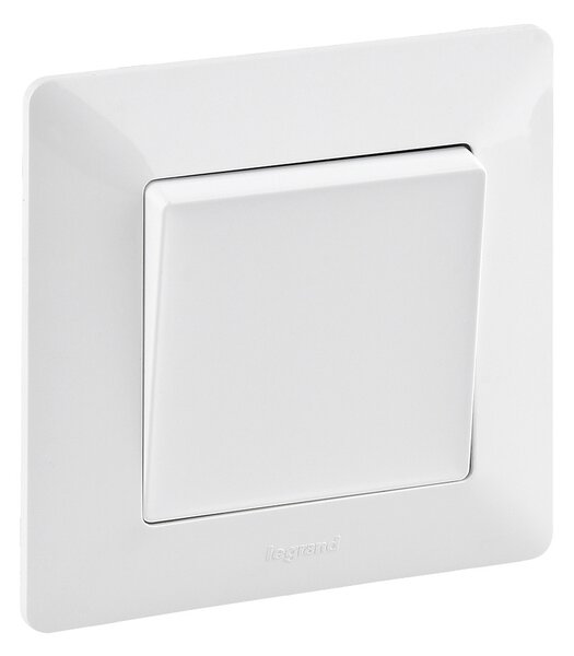 Legrand 755734 Еднополюсен ключ Valena Life 1х, с рамка, бял, - 755734