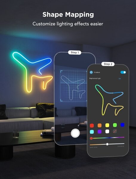 Govee - Neon 2 MATTER гъвкава LED лента 3m RGBIC Wi-Fi
