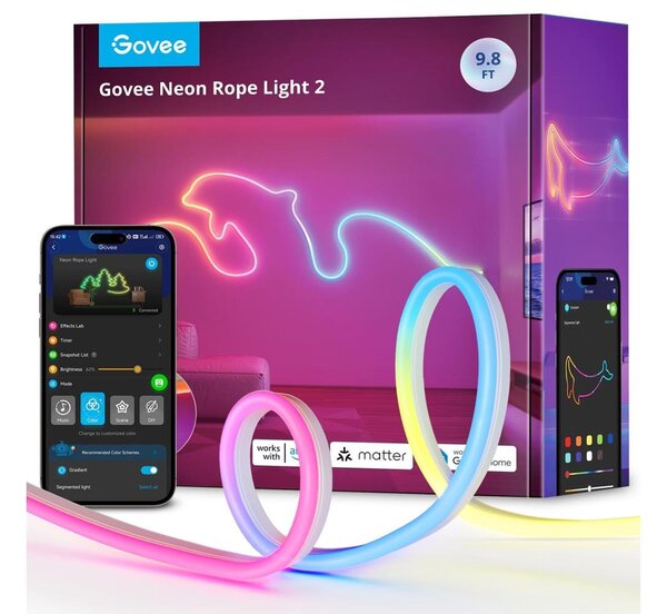 Govee - Neon 2 MATTER гъвкава LED лента 3m RGBIC Wi-Fi