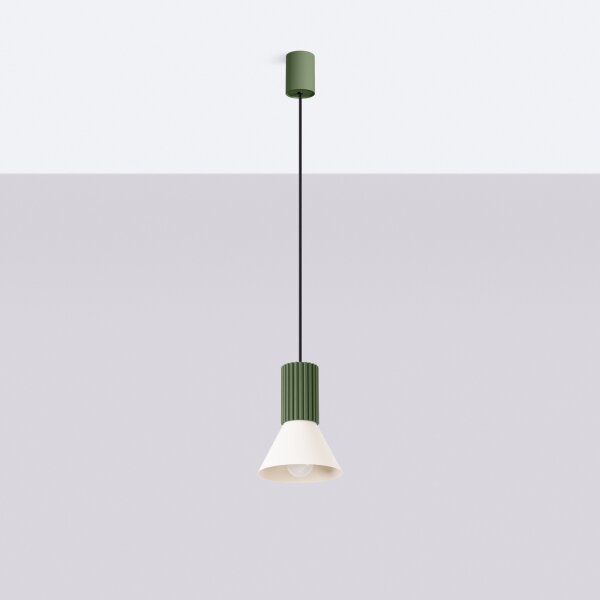 Sollux SL.1872 - Висящ полилей на кабел ESTRIA 1xE14/10W/230V Ø 14 см зелен