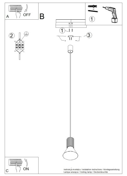 Sollux SL.1870 - Полилей на кабел ESTRIA 1xE14/10W/230V Ø 14 см кремав