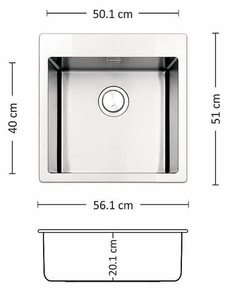 Leks MEGA 561 FI Кухненска мивка за вграждане