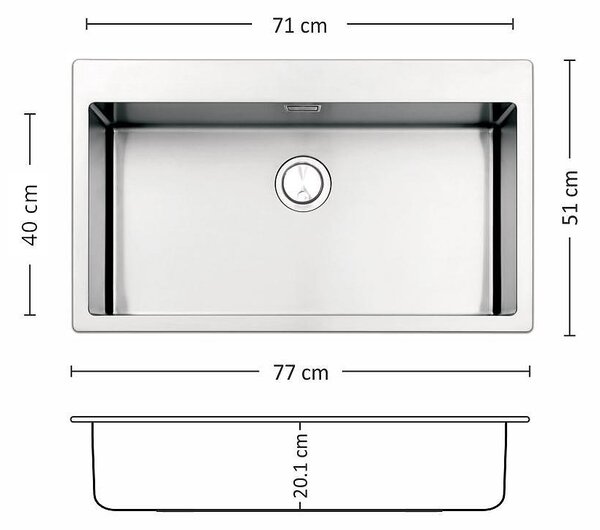 Leks MEGA 770 FI Кухненска мивка за вграждане