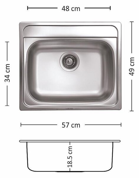 Leks COMPACT 570 SI Кухненска мивка за вграждане