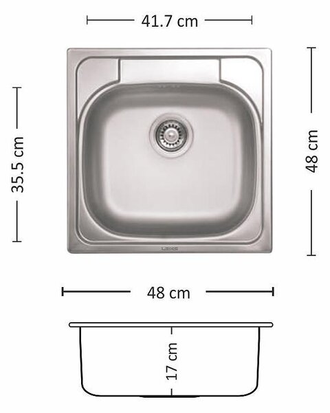 Leks COMPACT 480 SI Кухненска мивка за вграждане