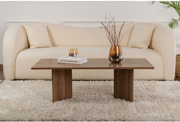 Тъмнокафява масичка за кафе с орехов декор 60x119 cm Sabin – Kalune Design