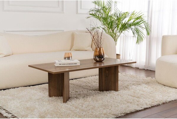 Тъмнокафява масичка за кафе с орехов декор 60x119 cm Sabin – Kalune Design