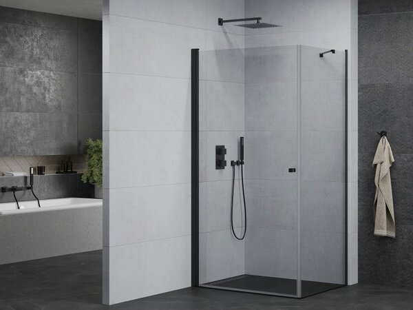 Mexen Pretoria душ кабина, отваряща се, 70 x 80 см, прозрачна, черна - 852-070-080-70-00