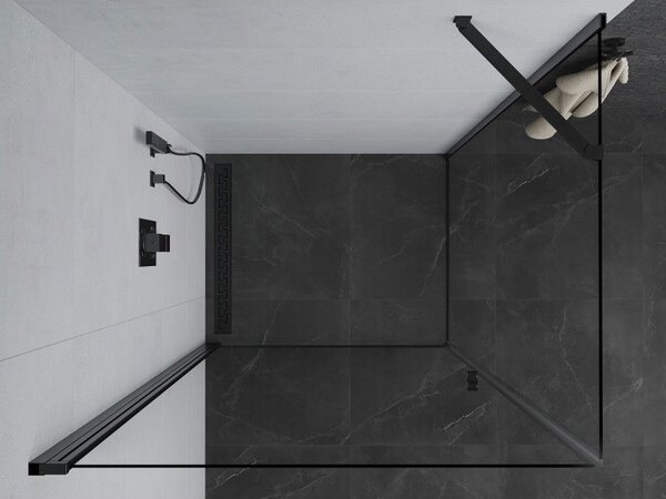 Mexen Pretoria душ кабина, отваряща се, 70 x 80 см, прозрачна, черна - 852-070-080-70-00